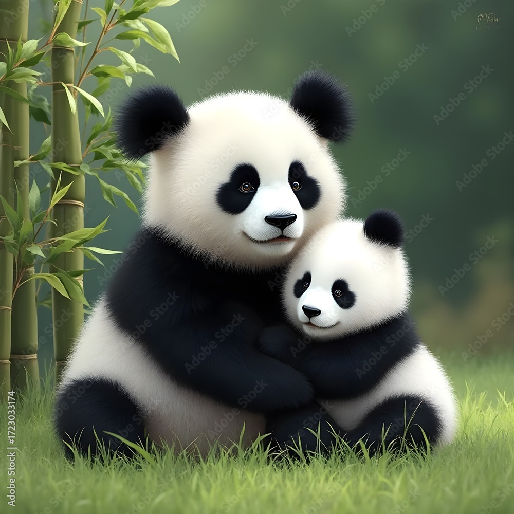 Naklejka premium giant panda bear