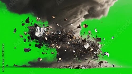 Green screen, A majestic and terrifying tornado