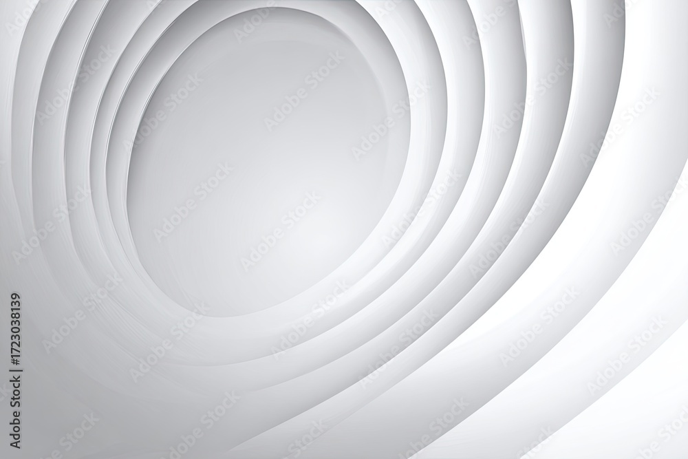 Obraz premium Abstract graphic design featuring concentric, layered, oval shapes in light gray tones