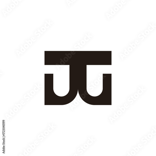 letter tw simple geometric linked logo vector