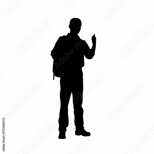 Silhouette of school counselor explaining self confidence techniques silhouette