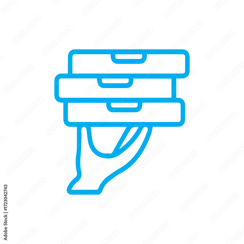 Fototapeta premium Food delivery hand icon
