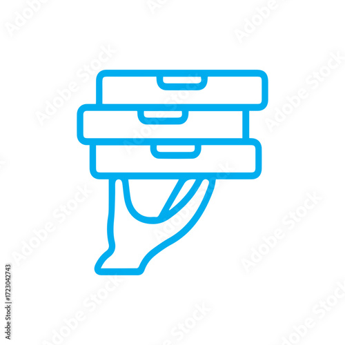 Food delivery hand icon