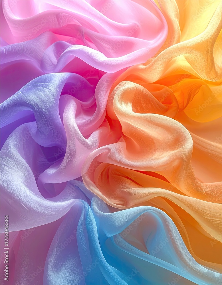 Obraz premium Colorful flowing fabric drapes
