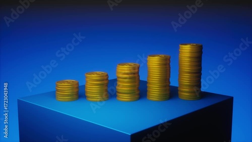 Rising Profits - 3D Money and Success Concept