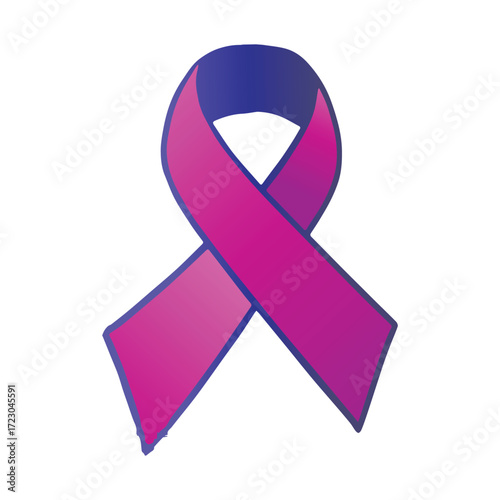 Vibrant Gradient Awareness Ribbon Design Symbolizing Support, Solidarity, and Hope for Various Important Global Health and Social Causes