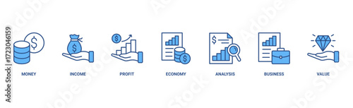 Cash flow banner web icon vector illustration concept for business and finance circulation with icon of money, income, profit, economy, analysis, business, and value