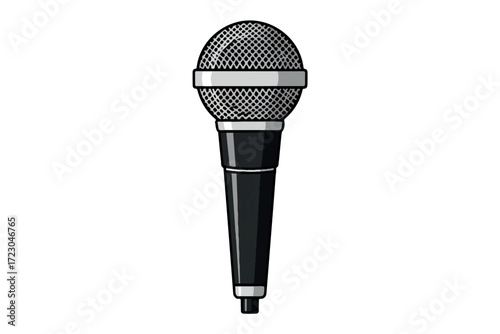 Classic microphone with handle isolated on Transparent Background