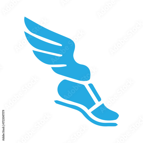 Winged Foot Icon Symbol of Speed and Athleticism, Modern Design