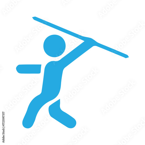 Athlete Throwing a Javelin A Simple Illustration of Athleticism, Strength, and Sport
