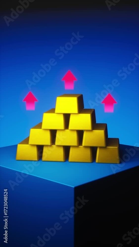 Rising Gold Bars - Investment Growth