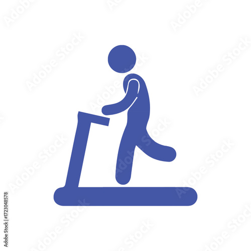 Silhouette of a person running on a treadmill, representing fitness and exercise in a modern gym setting