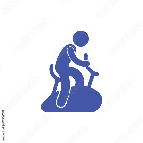 Exercising on a Stationary Bike A Symbol of Fitness and Active Lifestyle