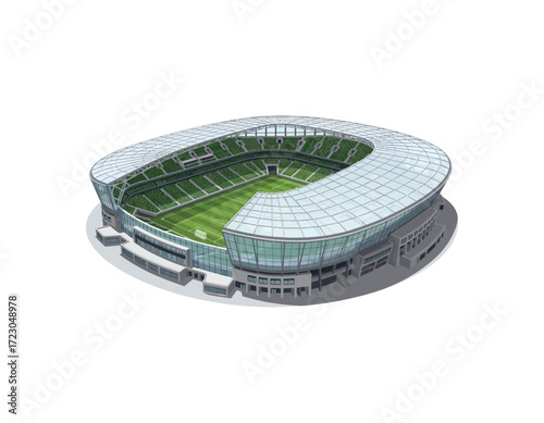 Modern Stadium Vector Illustration Architectural Design of a Sports Arena