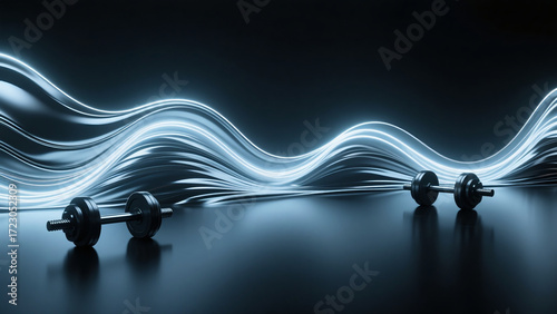 abstract gym background with wave