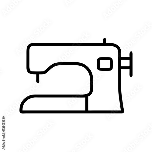 Sewing machine in simple line art style representing zero waste concept  