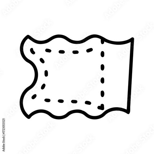 Fabric swatch with dotted lines for sewing and crafting zero waste  
