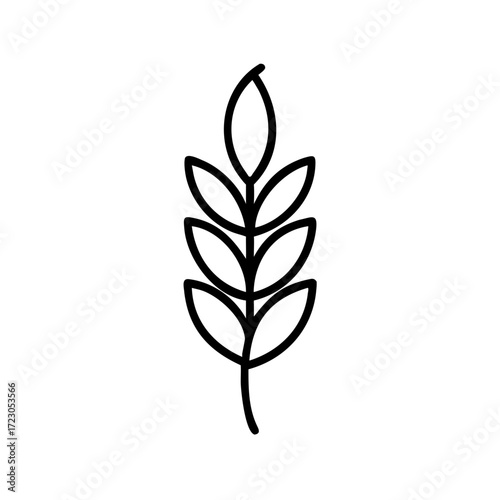 Single wheat stalk illustration representing zero waste concept  