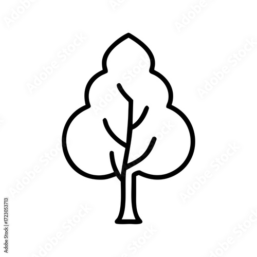 Simple line drawing of a tree in minimalist design representing zero waste  