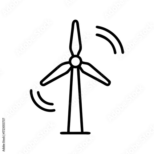 Wind turbine icon in minimal style representing zero waste concept  
