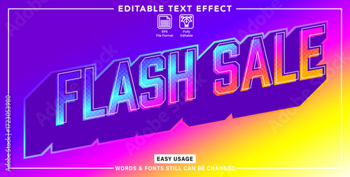 Editable graphic text effect flash sale style
