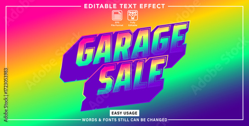 Editable graphic text garage sale style