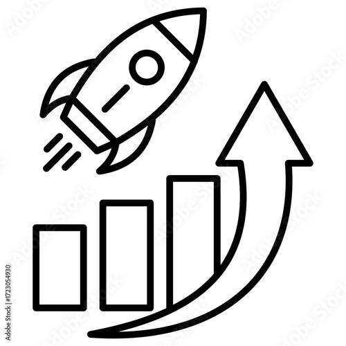 Sales Boost Outline Icon