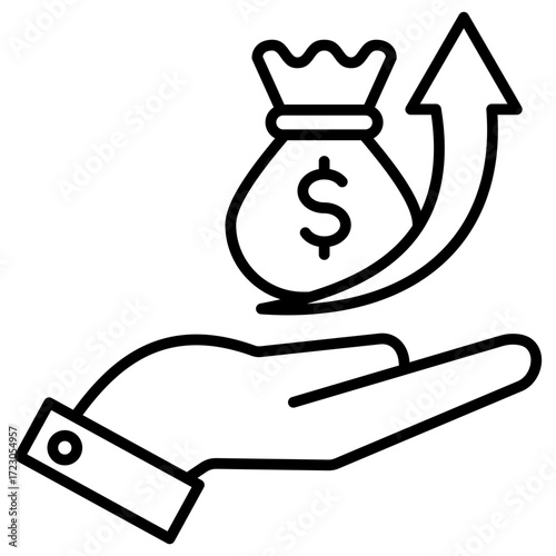 Capital Growth Outline Icon