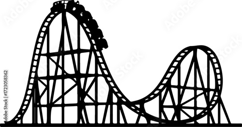 roller coaster silhouette vector illustration
