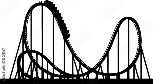 roller coaster silhouette vector illustration