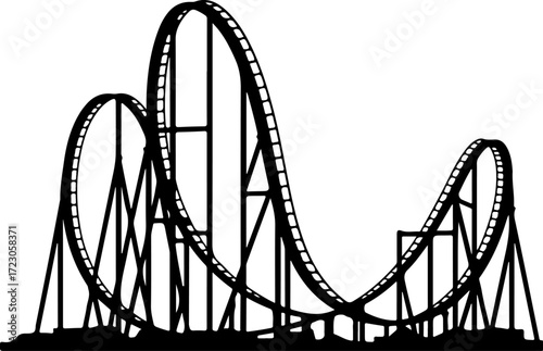 roller coaster silhouette vector illustration
