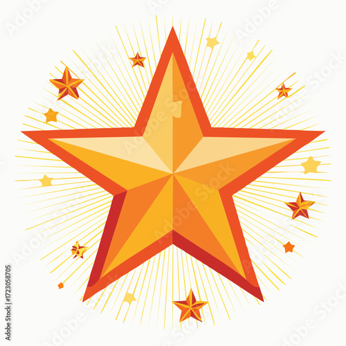 Radiant Starburst Golden Star Icon Design