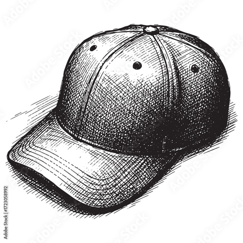 hat cap engraving vector style