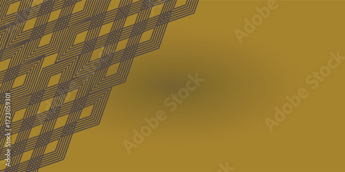 Abstract design with overlapping squares in shades of brown and gold.