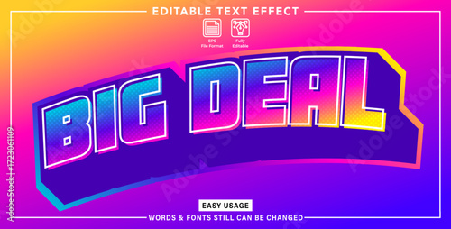 Editable graphic text effect big deal styles