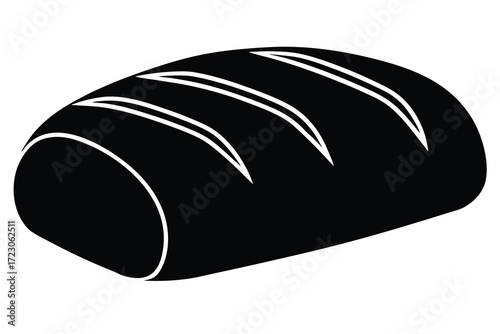 bread loaf icon silhouette vector illustration