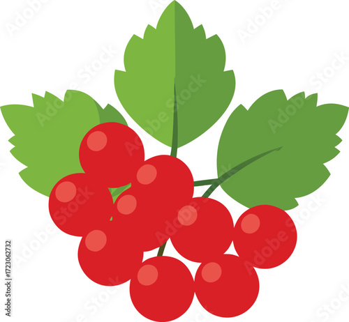 Fresh red currant cluster vector illustration scalable fruit icon eps