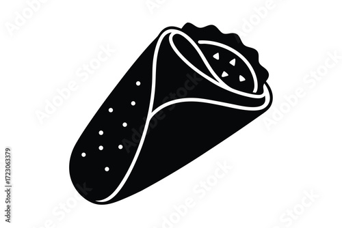 burrito icon silhouette vector illustration