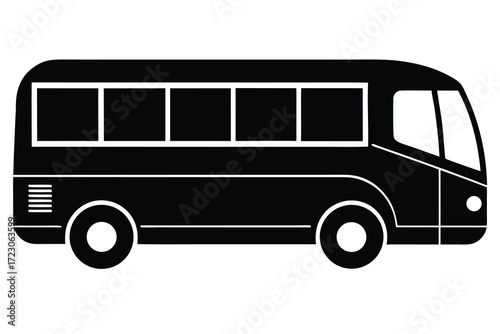bus icon silhouette vector illustration