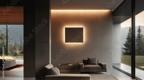 Modern wall light design featuring an asymmetrical frame with indirect lighting and sleek finishes