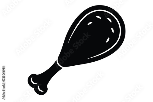 chicken drumstick icon silhouette vector illustration