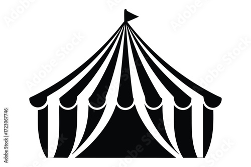 circus tent icon silhouette vector illustration