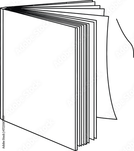 Blank open book with crisp white pages ready for content creation
