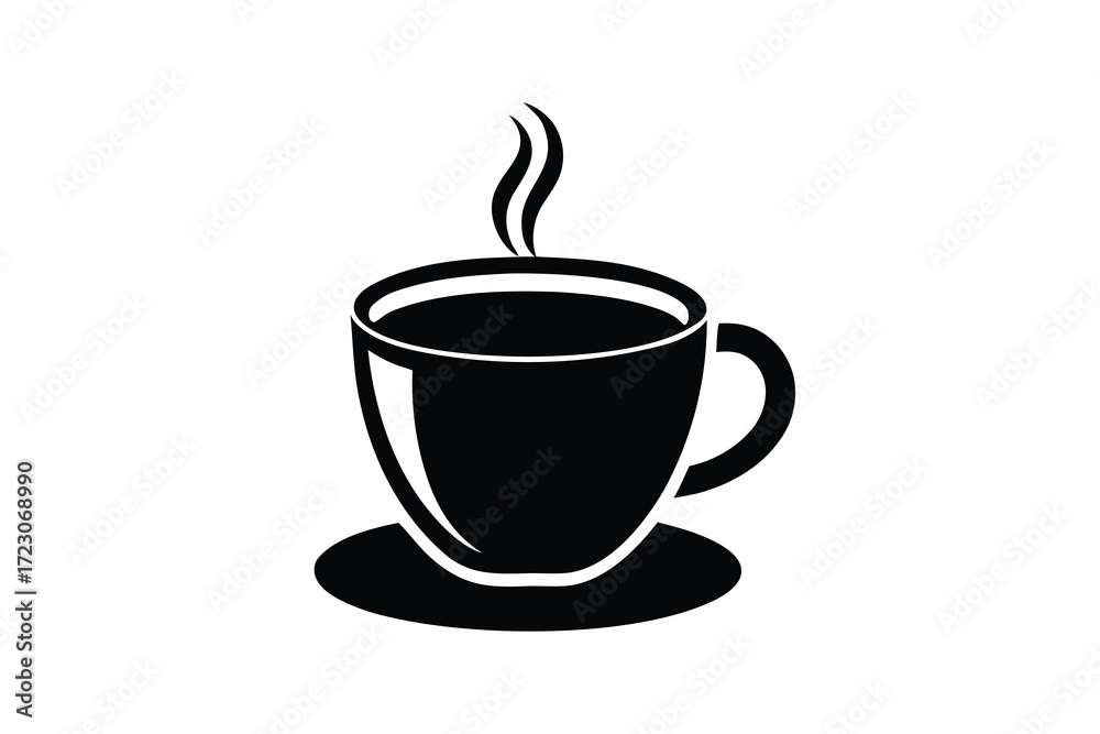 Obraz premium coffee cup icon silhouette vector illustration