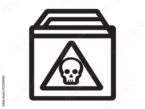 Modern Hazardous Waste Materials Icon in Stylish Thin Line Vector Illustration