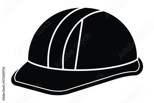 construction helmet icon silhouette vector illustration