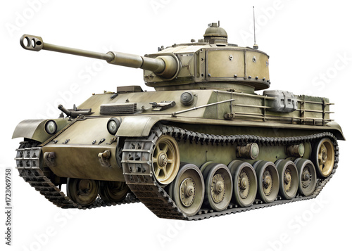 Military Tank isolated on white