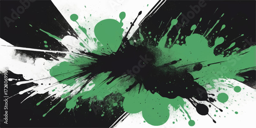 Abstract vector grunge texture background with black ink splats, splashes, and stains