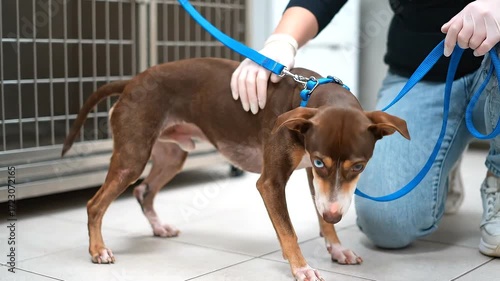 Shelter Dog Awaits Adoption Loving Home.