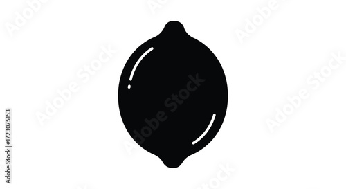 A simple black and white illustration of a lemon in outline silhouette